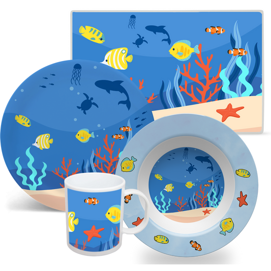 Marine Biology Plate Set (BPA-Free, Non-Toxic, Dishwasher & Microwave Safe)