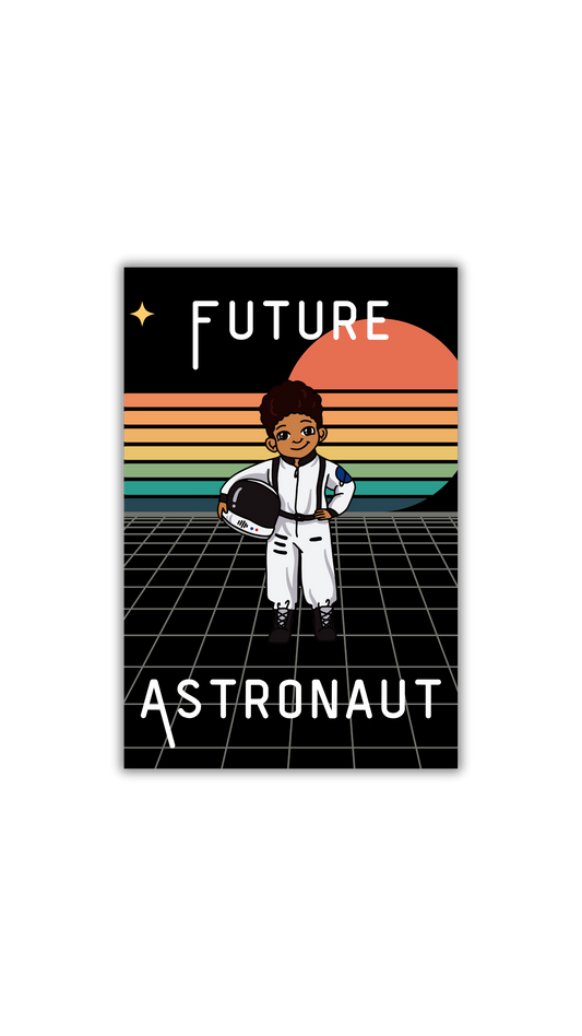 Retro Rectangle Astronaut Sticker