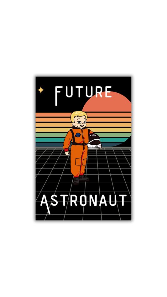 Retro Rectangle Astronaut Sticker