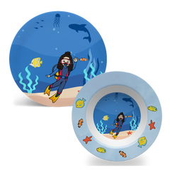 Hope Kid Marine Biologist Plate Set (BPA-Free, Non-Toxic, Dishwasher & Microwave Safe)