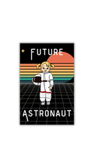 Retro Rectangle Astronaut Sticker