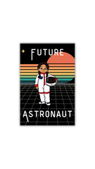 Retro Rectangle Astronaut Sticker
