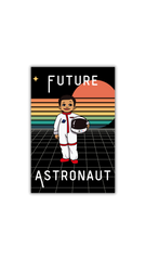 Retro Rectangle Astronaut Sticker