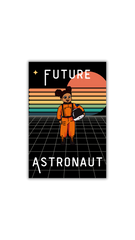 Retro Rectangle Astronaut Sticker