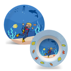 Alde Kid Marine Biologist Plate Set (BPA-Free, Non-Toxic, Dishwasher & Microwave Safe)