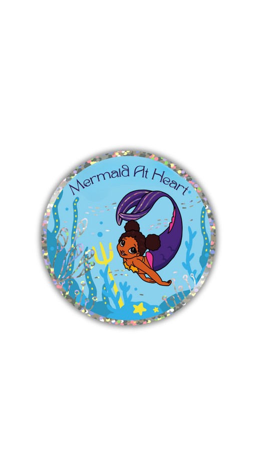 Magical Mermaid Glitter Round Sticker