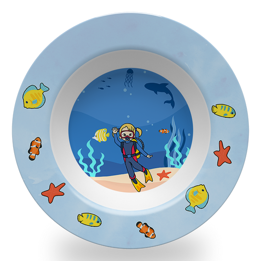 Capella Kid Marine Biologist Plate Set (BPA-Free, Non-Toxic, Dishwasher & Microwave Safe)