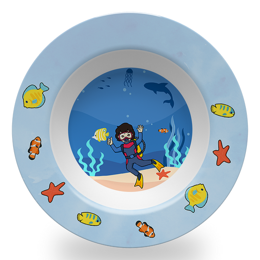 Claud Kid Marine Biologist Plate Set (BPA-Free, Non-Toxic, Dishwasher & Microwave Safe)