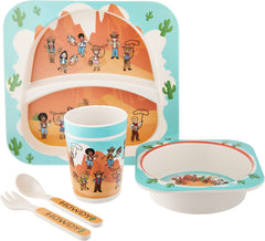 5-Piece Western Cowboys and Cowgirls Mealtime Set