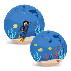Shaula Kid Marine Biologist Plate Set (BPA-Free, Non-Toxic, Dishwasher & Microwave Safe)