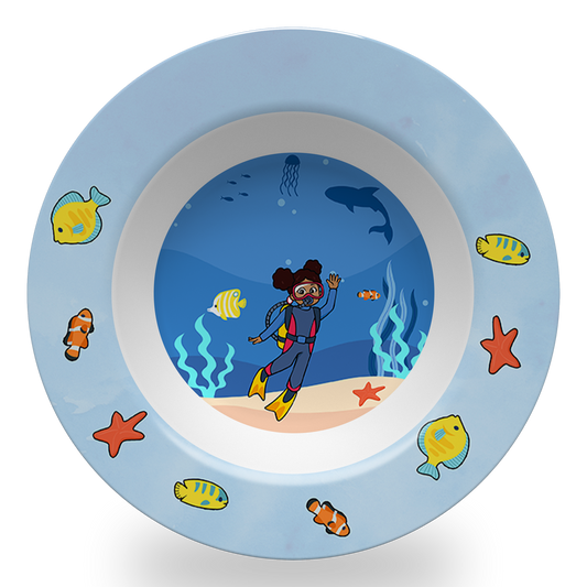 Malin Kid Marine Biologist Plate Set (BPA-Free, Non-Toxic, Dishwasher & Microwave Safe)