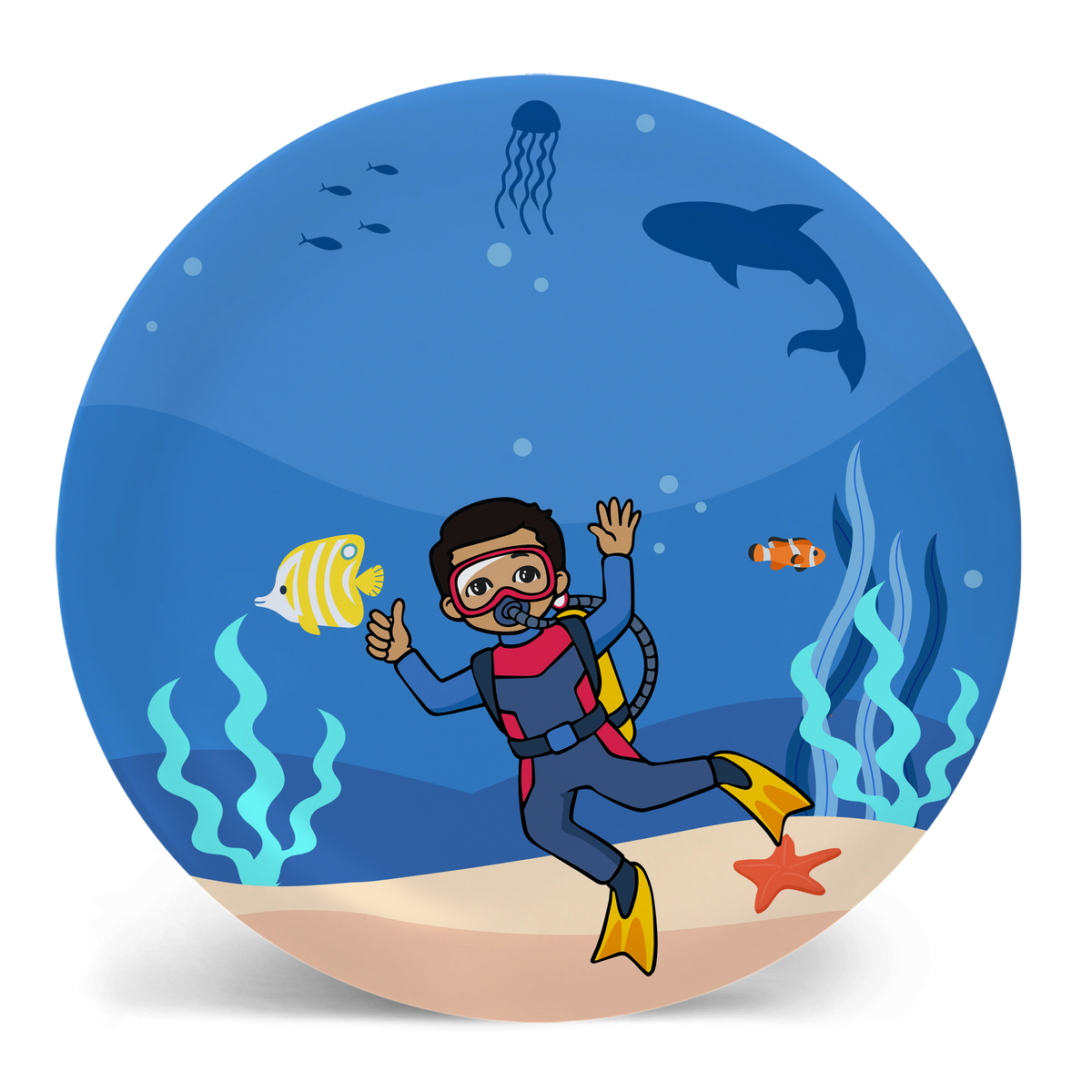 Percy Kid Marine Biologist Plate Set (BPA-Free, Non-Toxic, Dishwasher & Microwave Safe)