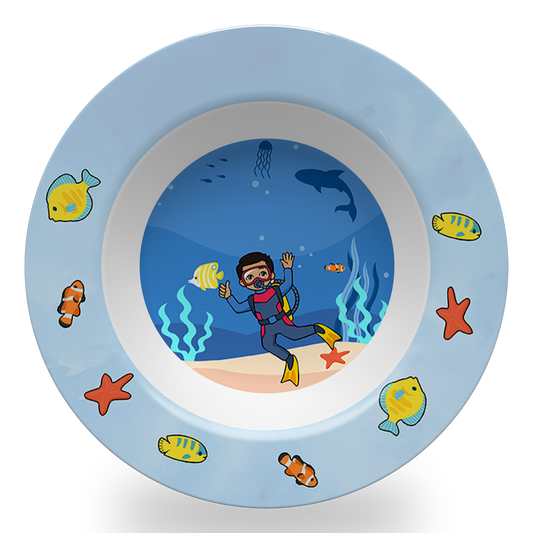 Percy Kid Marine Biologist Plate Set (BPA-Free, Non-Toxic, Dishwasher & Microwave Safe)