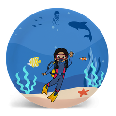 Shaula Kid Marine Biologist Plate Set (BPA-Free, Non-Toxic, Dishwasher & Microwave Safe)