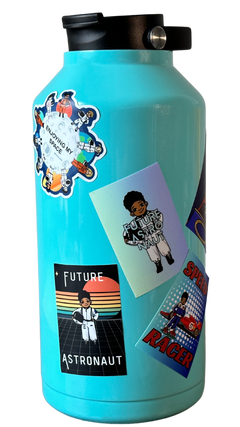 Retro Rectangle Astronaut Sticker