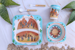 5-Piece Western Cowboys and Cowgirls Mealtime Set